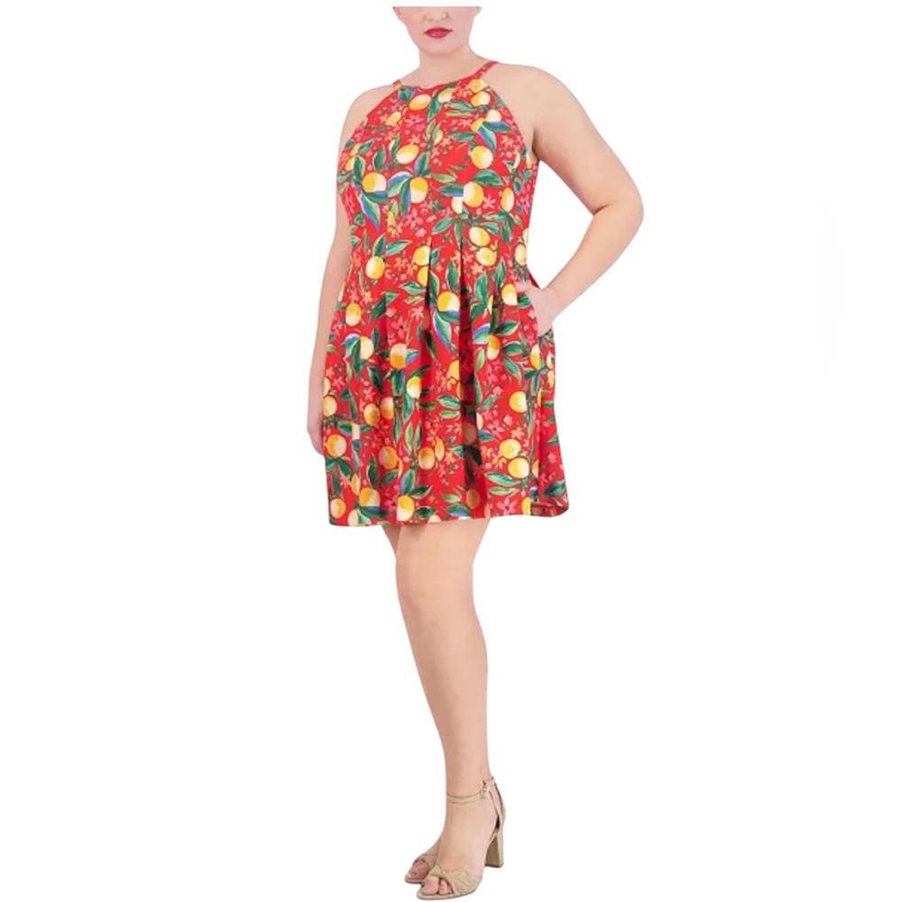 VINCE CAMUTO. Fit & Flare Pocketed Scuba Crepe Dress, 18W.